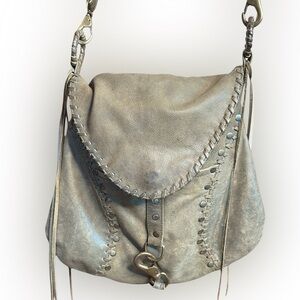 Aaneta Cleopatra Crossbody Handbag Purse olive Green boho distressed leather